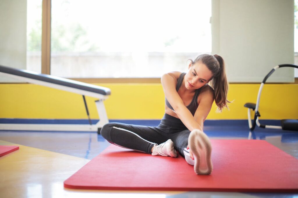 woman trying the benefits of restorative movement