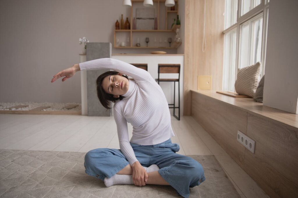 woman stretching